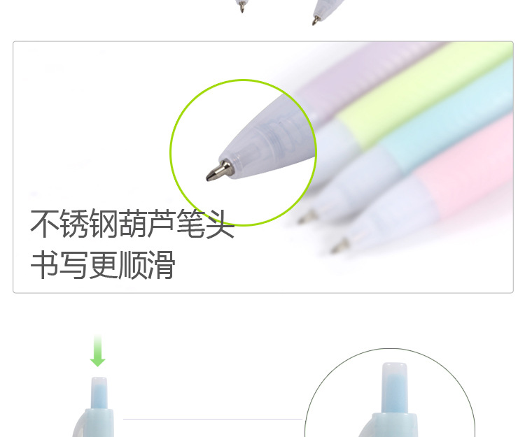 Gold-embossed heat transfer ballpoint pen, student cartoon 0.5MM ballpoint pen, 5676 plastic ballpoint pen wholesale pic 10