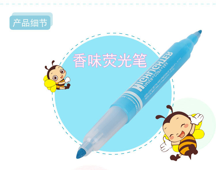 Tianfeng 2230 six-color highlighter for foreign trade, a plastic highlighter with two ends pic 3