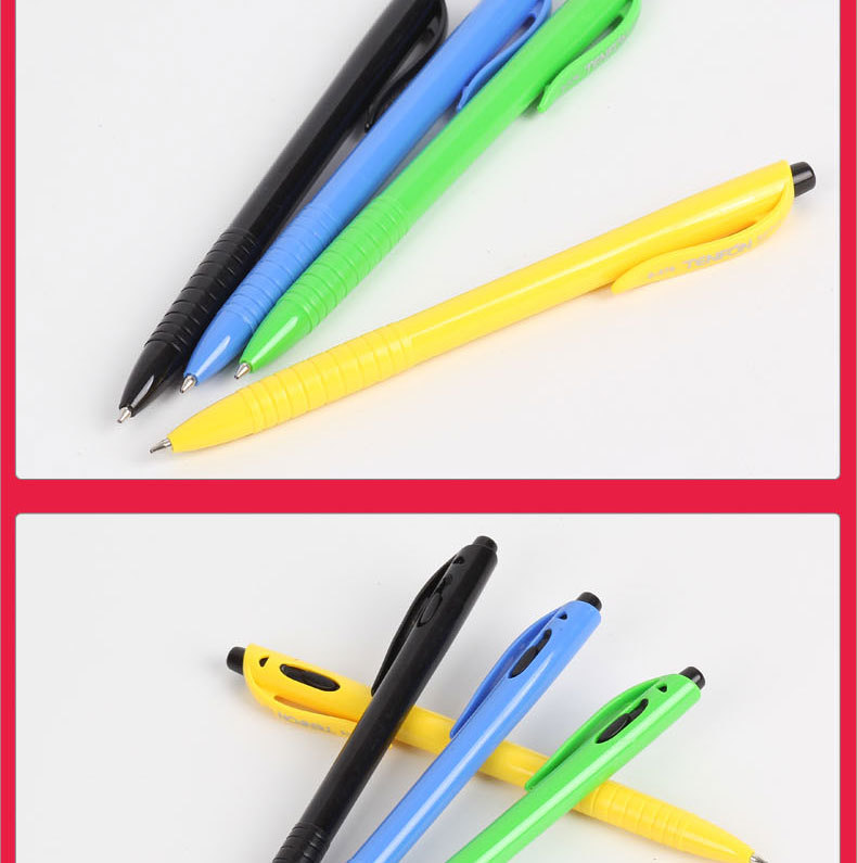 天丰简单旁跳圆珠笔576简易笔塑料0.7MM原子笔外贸尾货处理详情8