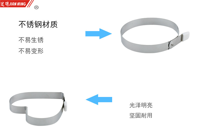 JM8096 stainless steel round omelette mold, creative round omelette model diy kitchen tool pic 6