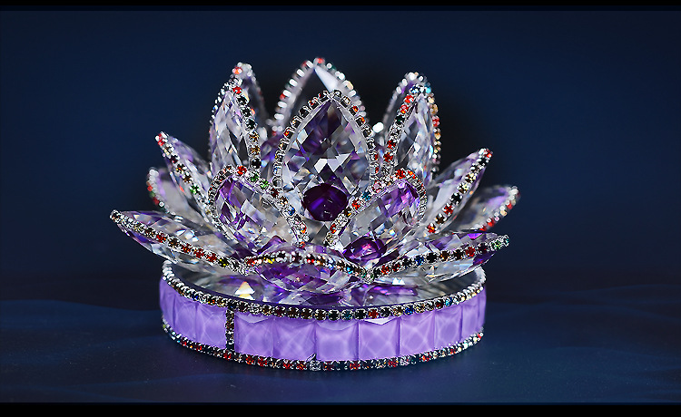 BJ011新款镶钻玻璃底莲花香水座汽车内饰摆件车载摆饰用品批代发详情4