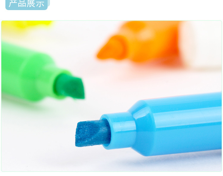 新款外贸荧光笔双头双色荧光记号笔天丰2291彩色荧光笔详情7