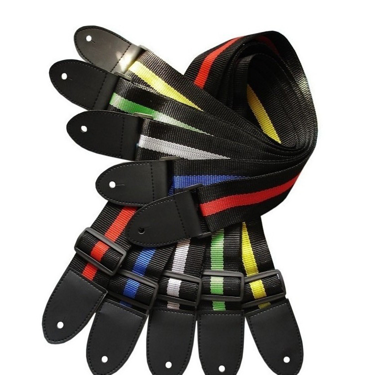 批发民谣吉他背带电木吉他贝斯肩带普及条纹背带尤克里里斜跨背带详情7