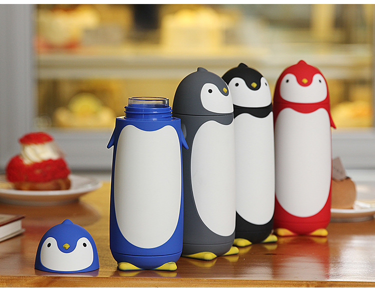 Creative cartoon animal penguin double-layered glass cups, student gift water bottles, foreign trade cross-border beverages pic 8