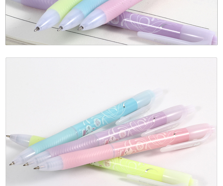 Gold-embossed heat transfer ballpoint pen, student cartoon 0.5MM ballpoint pen, 5676 plastic ballpoint pen wholesale pic 14