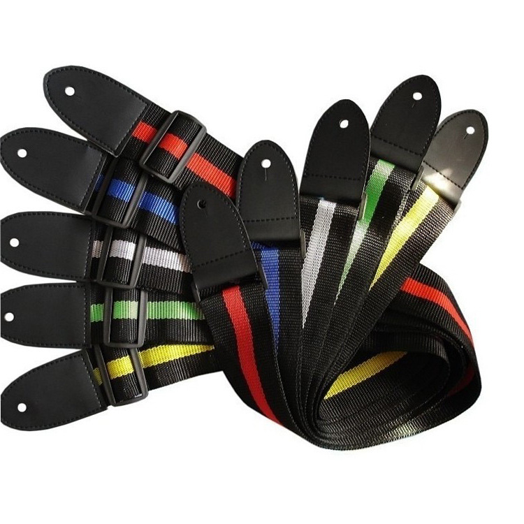 批发民谣吉他背带电木吉他贝斯肩带普及条纹背带尤克里里斜跨背带详情6