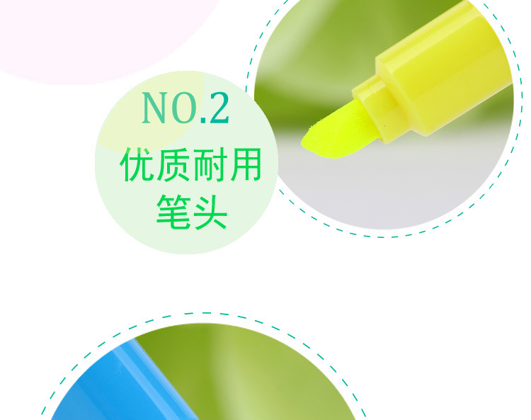 新款外贸荧光笔双头双色荧光记号笔天丰2291彩色荧光笔详情5