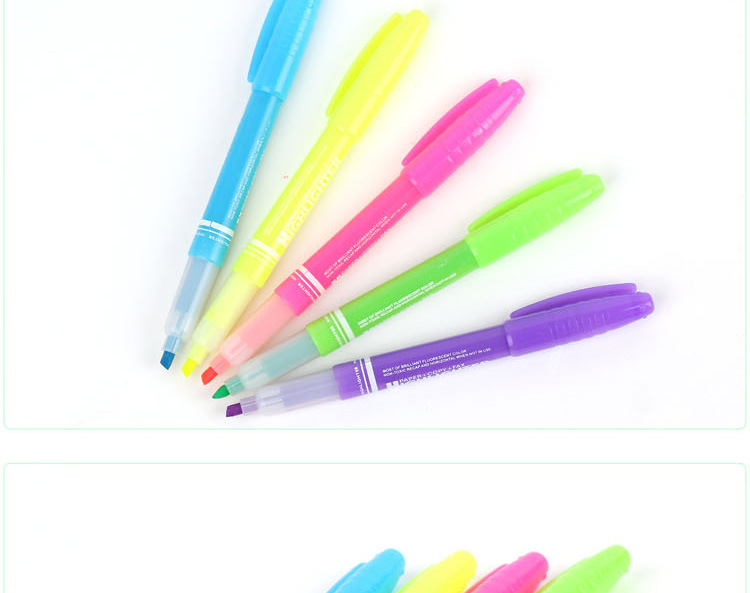 Tianfeng 2230 six-color highlighter for foreign trade, a plastic highlighter with two ends pic 10