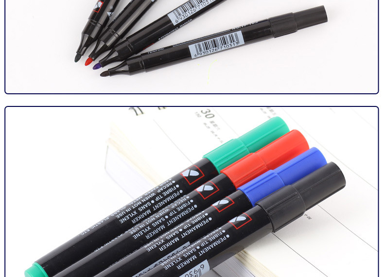 外贸出口油性记号笔无笔夹多色记号笔103马克笔详情9