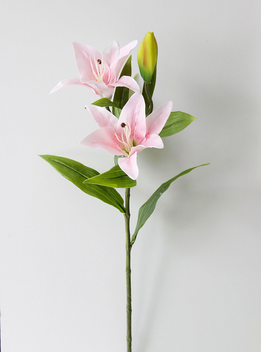 Yiwu wholesale high-fidelity film lilies, 3-head long branches, home, wedding, dining table, hotel decorative flowers, artificial plants, artificial flower arrangements pic 22