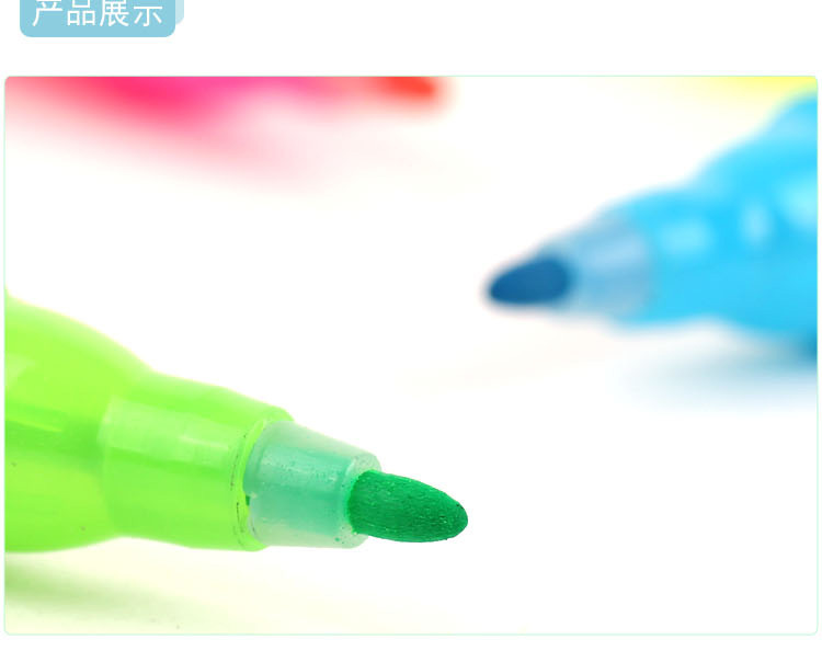 Tianfeng 2230 six-color highlighter for foreign trade, a plastic highlighter with two ends pic 7