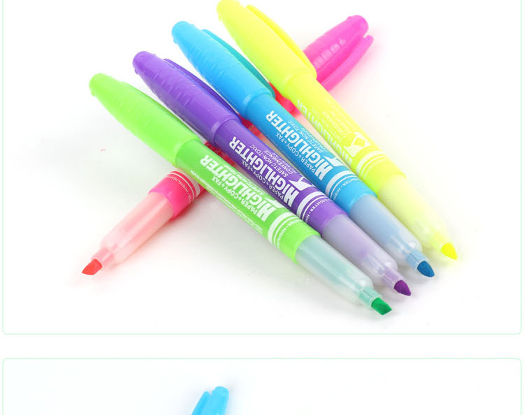 Tianfeng 2230 six-color highlighter for foreign trade, a plastic highlighter with two ends pic 9