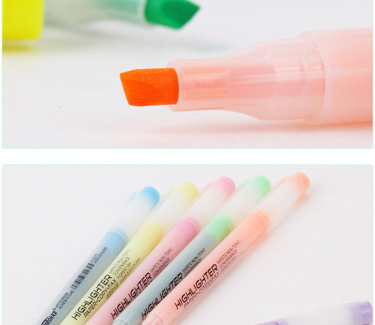 Factory direct supply of single-tipped 2270 white plastic highlighters for export pic 7