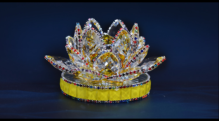 BJ011新款镶钻玻璃底莲花香水座汽车内饰摆件车载摆饰用品批代发详情6