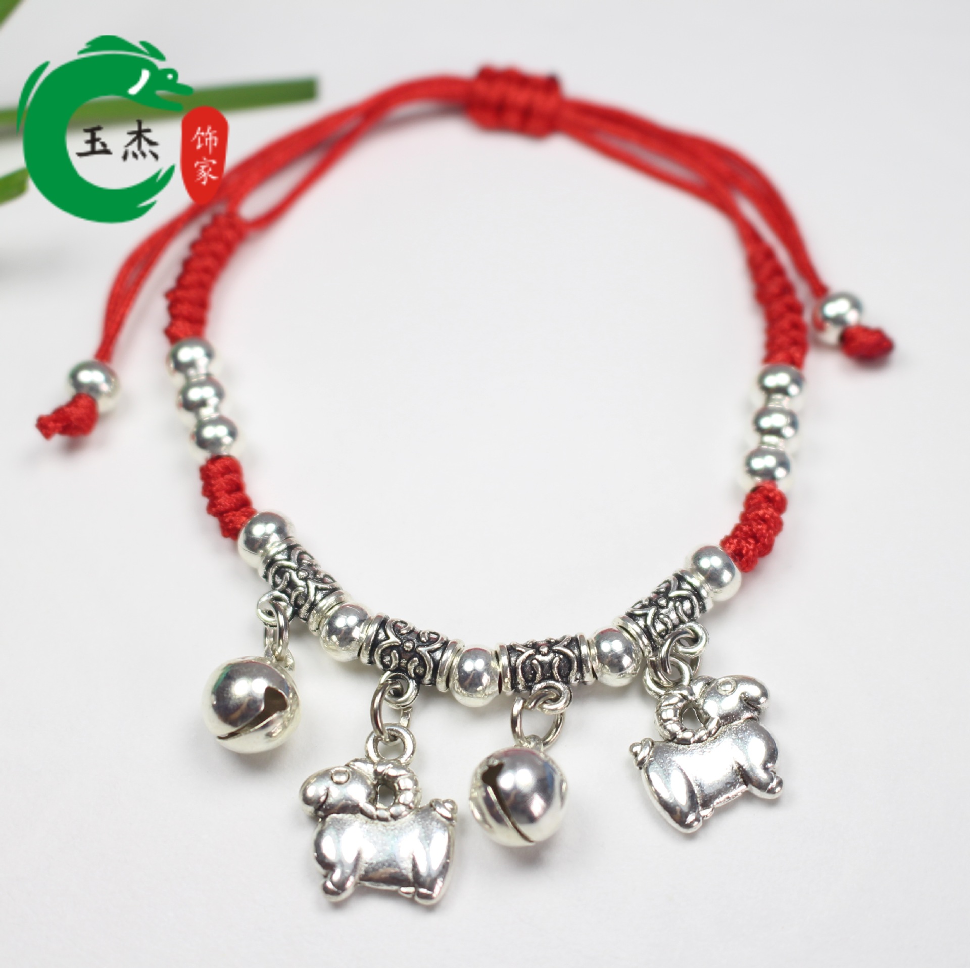 Hand-woven red string bracelet of the 12 Chinese zodiac signs, imitation Tibetan silver red string bell foot chain, Snake Year bracelet pic 9