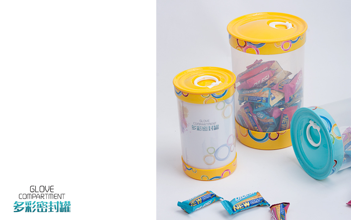 The manufacturer supplies candy transparent plastic sealed preservation cans, fashionable and environmentally friendly colored plastic sealed cans B-414 pic 29