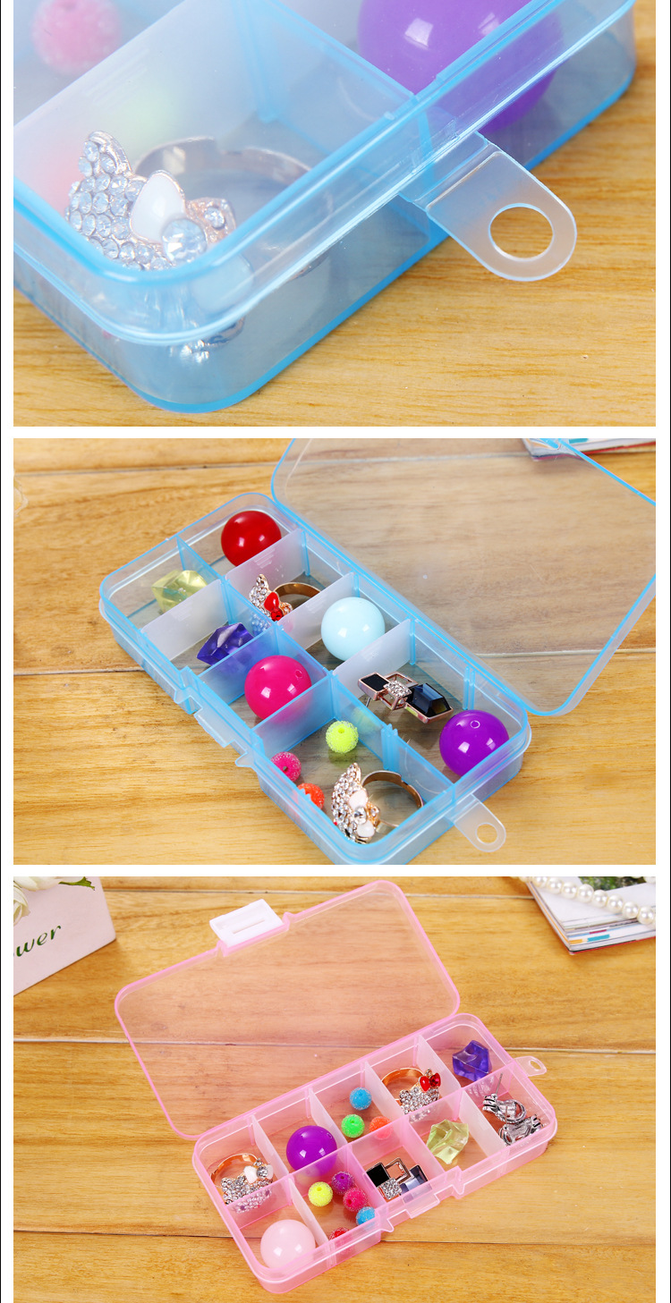 Color 10-compartment PP plastic jewelry storage box and multi-compartment parts storage box pic 5