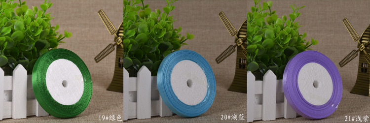 厂家直销1CM厘米宽涤纶色丁缎带婚庆蝴蝶结礼品包装丝带批发织带详情4