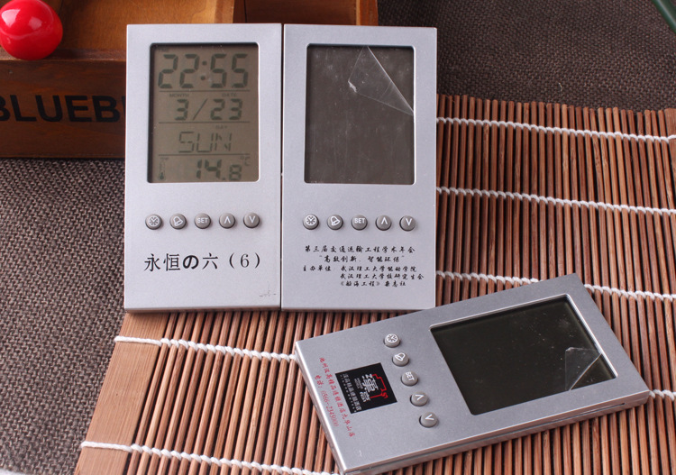 Multi-functional transparent pen holder, office stationery gift, clock display, LOGO printable electronic perpetual calendar pen holder pic 13