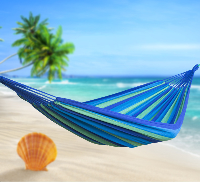 Cross-border Three best double outdoor hammock camping Indoor Leisure camping swing Hammock wholesale polyester-cotton canvas hammock pic 1