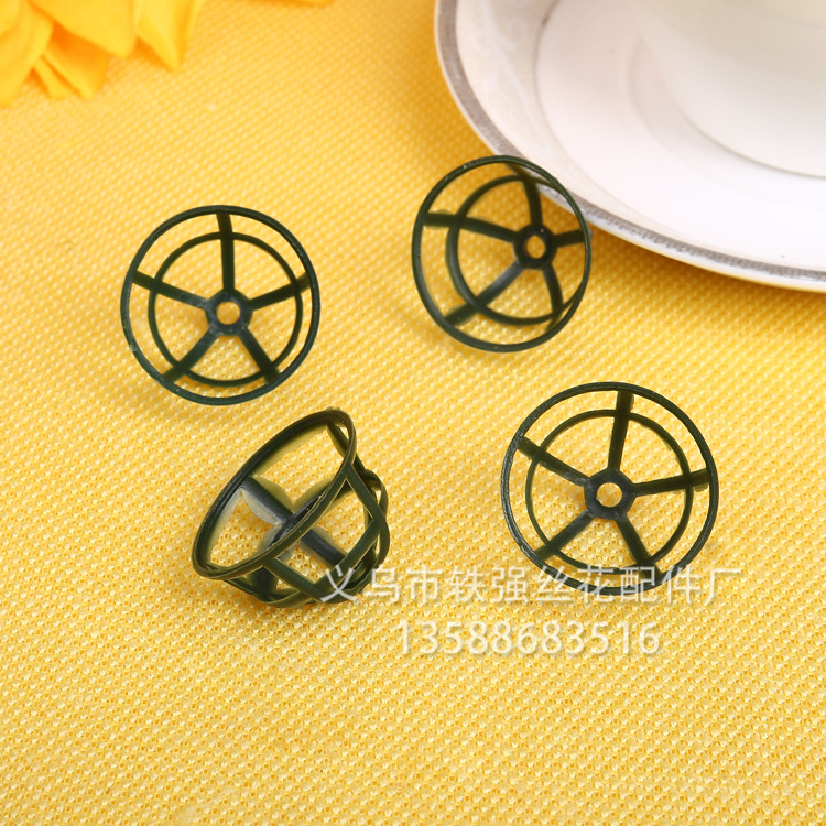 义乌厂家批发3厘米塑料空碗仿真花配件花类装饰材料橡塑塑胶零件脚塞塑料塞子配件详情3