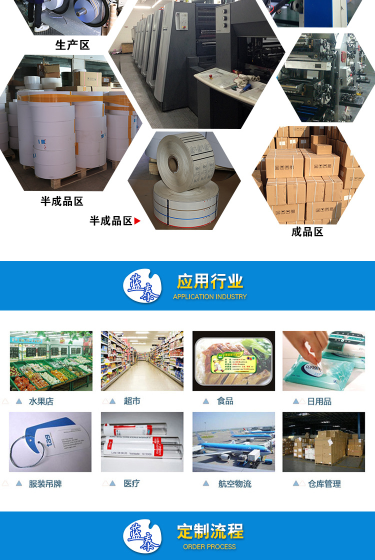We offer three-proof thermal printing paper, self-adhesive label paper, and roll printing thermal paper label stickers in stock pic 30