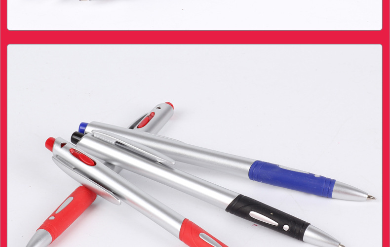 Silver-sprayed ballpoint pen, silver-rod ballpoint pen with LOGO and exclamation mark, plastic ballpoint pen 575S, foreign trade ballpoint pen pic 10