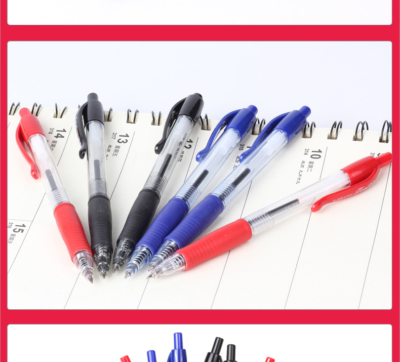 Foreign trade version transparent ballpoint pen press plastic ballpoint pen 586 three-color ballpoint pen pic 9