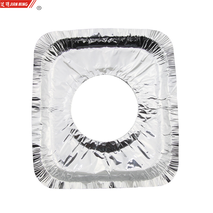JM8157 Kitchen Creative aluminum foil cleaning tray Burner, tin foil pad, oil-proof sticker, cleaning pad, oil collection tray, 20 pieces in each pic 8