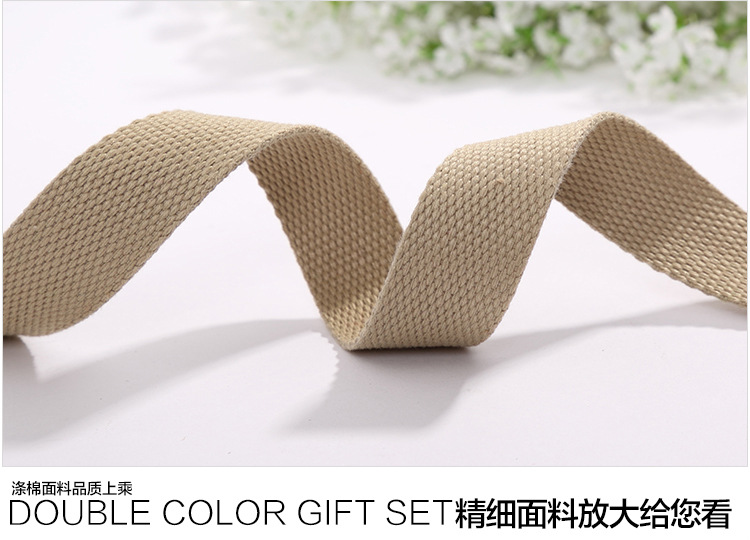 In stock: 3CM wide plain weave black and white colored polyester-cotton thickened canvas handbag with accessories and webbing, versatile pic 10