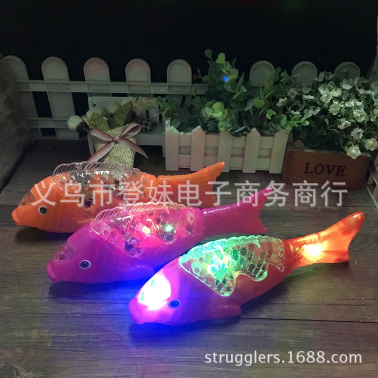 新款电动投影鱼中秋灯笼音乐摇摆鱼发光玩具自由鱼地摊热卖批发详情4