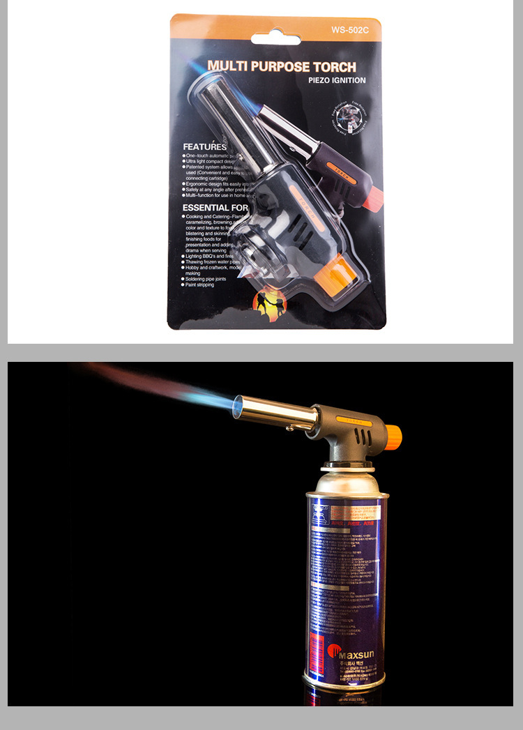 Butane gas spray gun, open flame igniter, kitchen, portable windproof outdoor spray gun, welding gun, gas pic 23