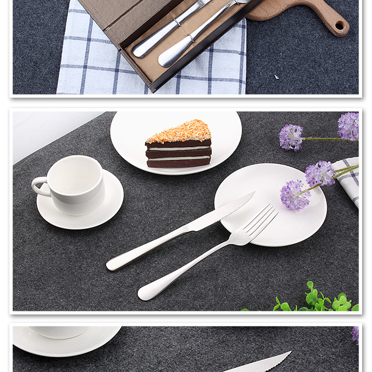 New stainless steel tableware set, creative Western restaurant steak knife, fruit fork portable gift box, two-piece knife and fork set pic 13