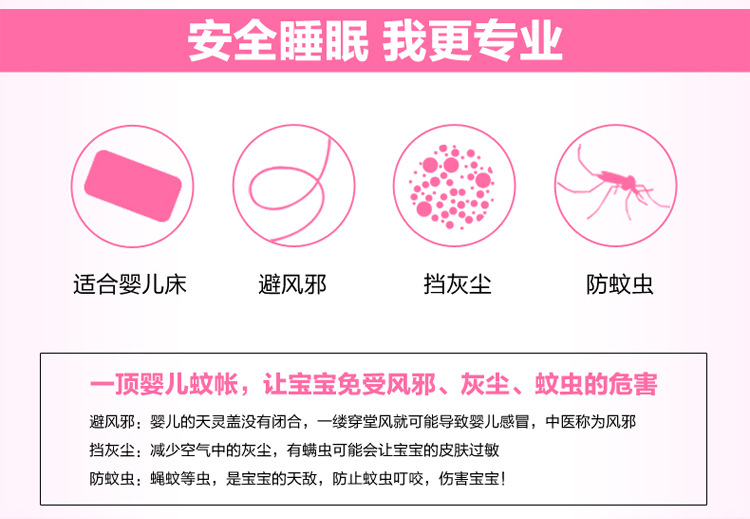 婴儿蚊帐罩可折叠无底婴儿床蚊帐罩免安装加密儿童宝宝蚊帐详情5