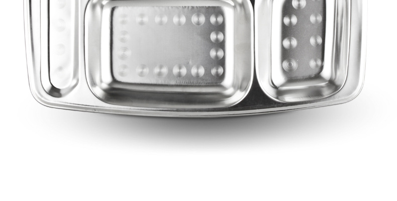 Best-selling 1.0 extra-thick stainless steel fast food plate, staff canteen lunch box, large five-compartment plate, school canteen tableware pic 26