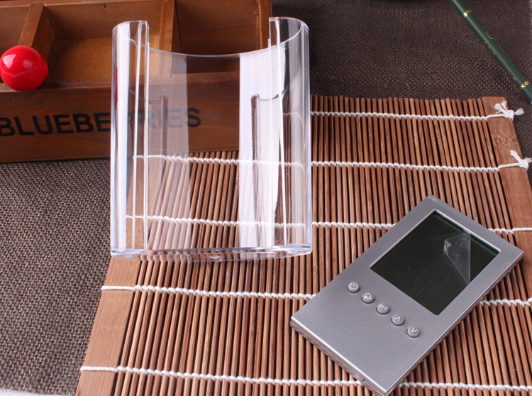 Multi-functional transparent pen holder, office stationery gift, clock display, LOGO printable electronic perpetual calendar pen holder pic 12