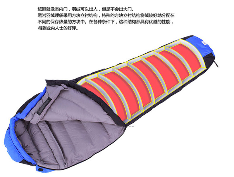 Factory direct sales: 1700g mummium-style mummy type outdoor camping down sleeping bag, filled with 1000g pic 7