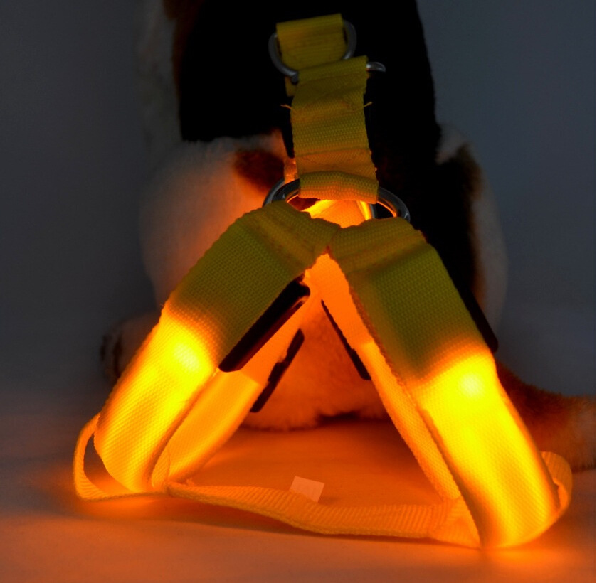 USB charging LED light-up pet chest and back strap, dog back strap, flashing pet chest strap, luminous dog strap, leash chest and back pic 10