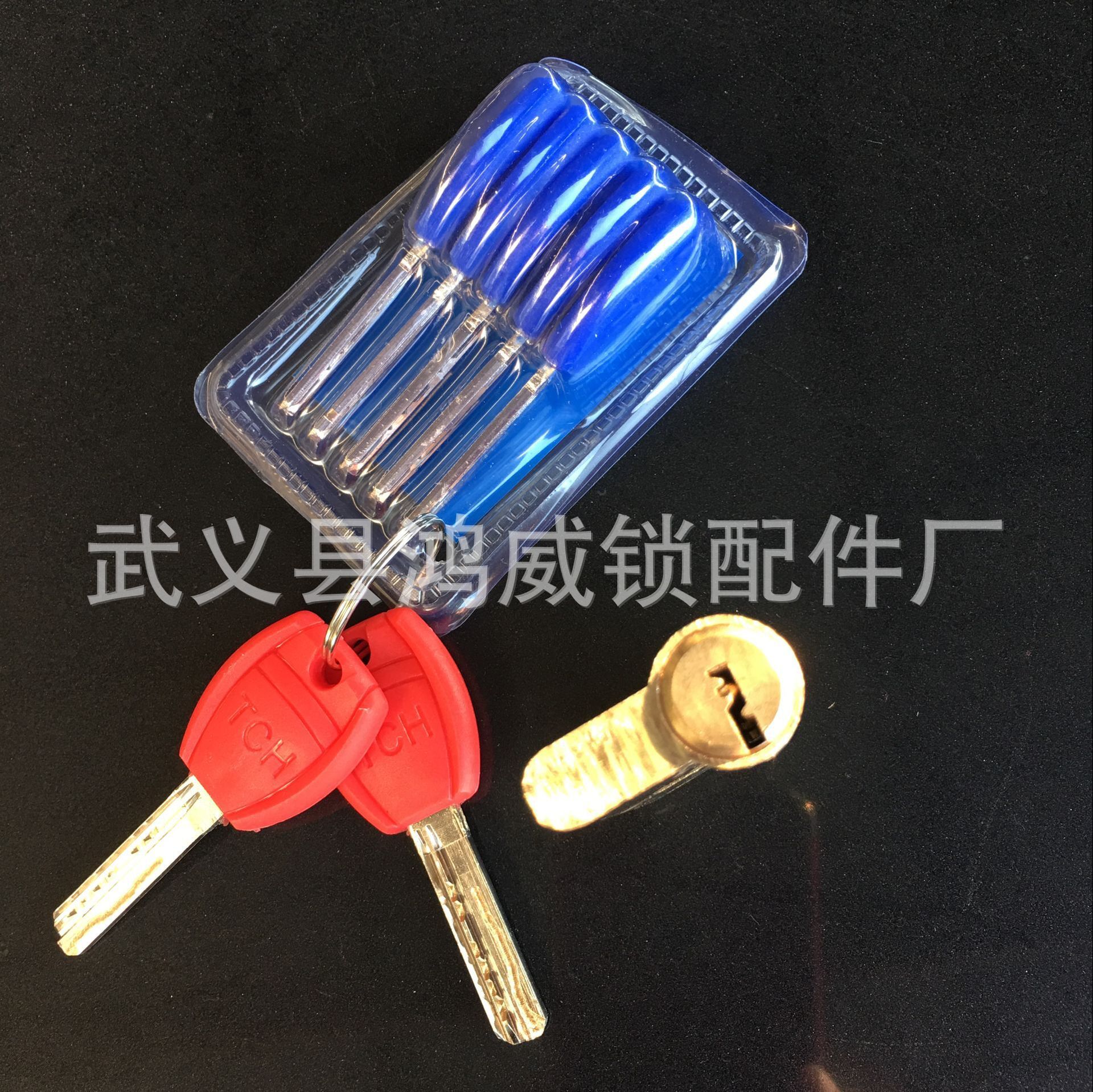 鸿威厂家直销进户门铁把手防盗大门铁拉手通用型黑金刚铁把手双活详情8