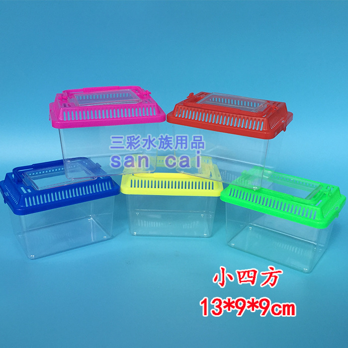 Factory direct sales of large, medium and small-sized portable plastic fish tanks, transparent turtle tanks, reptile pet breeding boxes pic 6