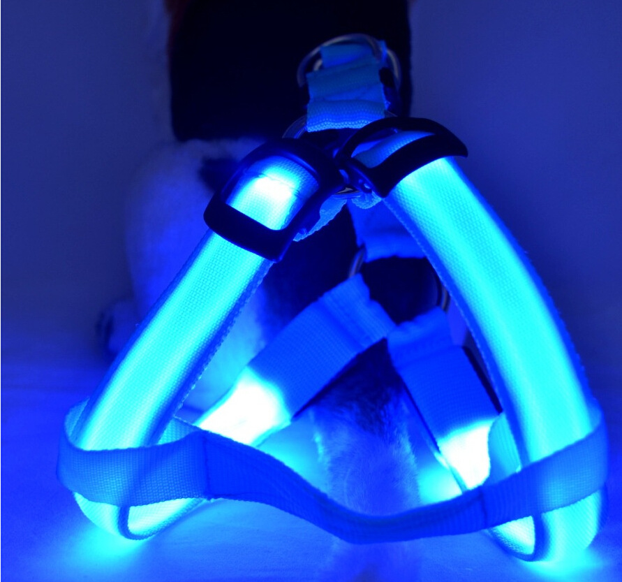 USB charging LED light-up pet chest and back strap, dog back strap, flashing pet chest strap, luminous dog strap, leash chest and back pic 9