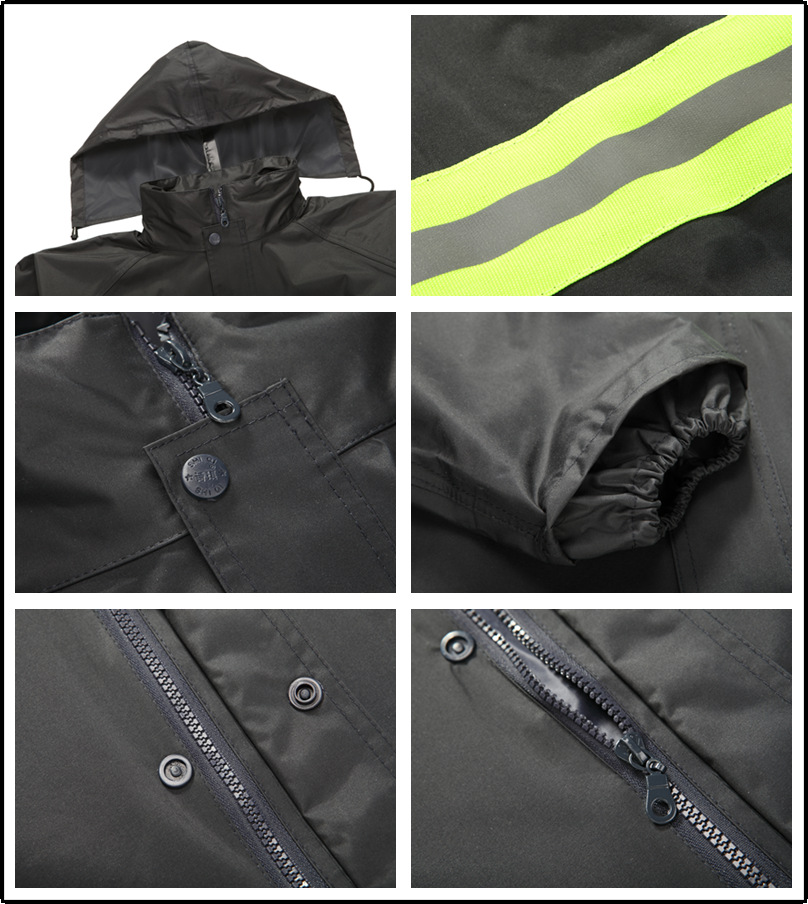 Wholesale of high-end outdoor motorcycle raincoats for men and women made of Chunya fabric, thickened and enlarged electric bike riding raincoat sets pic 16