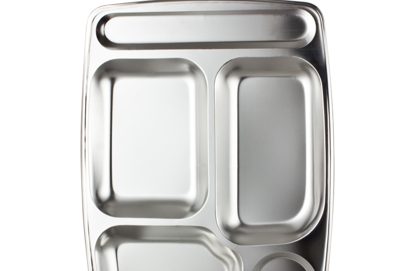 Stainless steel fast food plates with five large compartments, thickened and deepened, are specially designed for student company canteens. Wholesale from the manufacturer pic 18