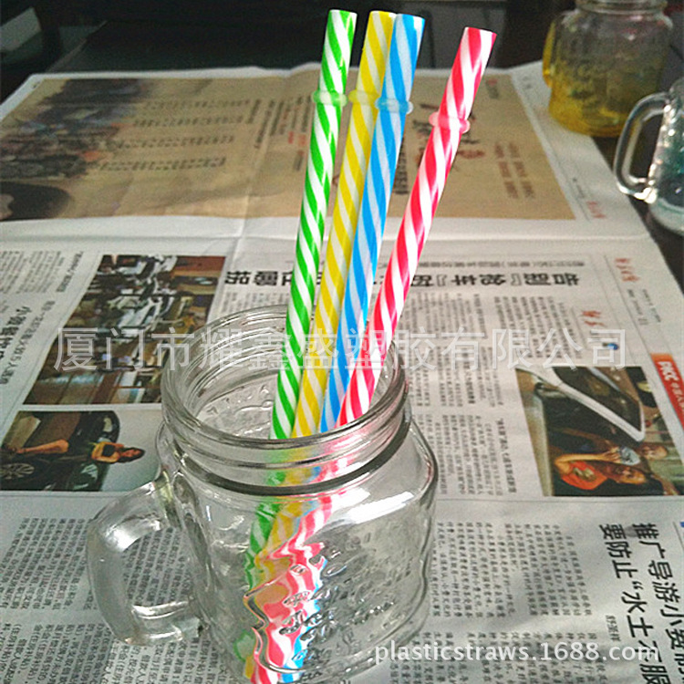 外贸出口厂家供应双色塑料吸管彩色螺纹纹可做各种尺寸颜色材质详情3
