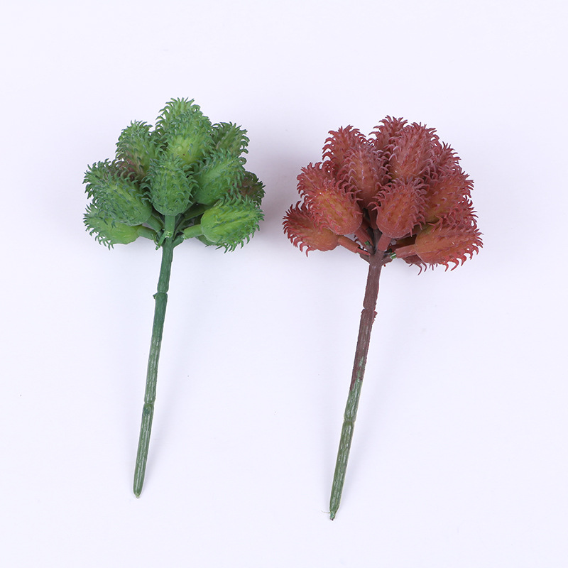 仿真植物绿色多刺多肉花卉防真插花微景观手工苔藓针织花批发详情10