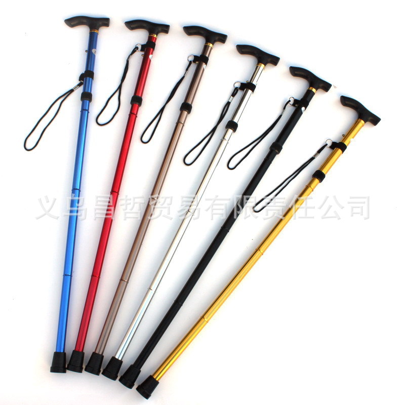 Aluminum alloy hiking stick, telescopic and foldable hiking stick, anti-slip walking stick, elderly reinforced adjustable 5-section walking stick pic 10