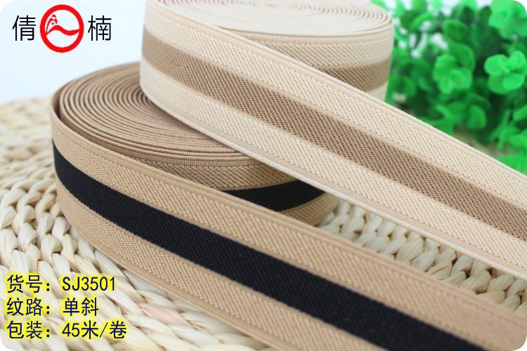 The manufacturer has 35mm wide single diagonal striped elastic band and elastic band in stock for shoes, hats, bags and clothing accessories, with multiple uses pic 3