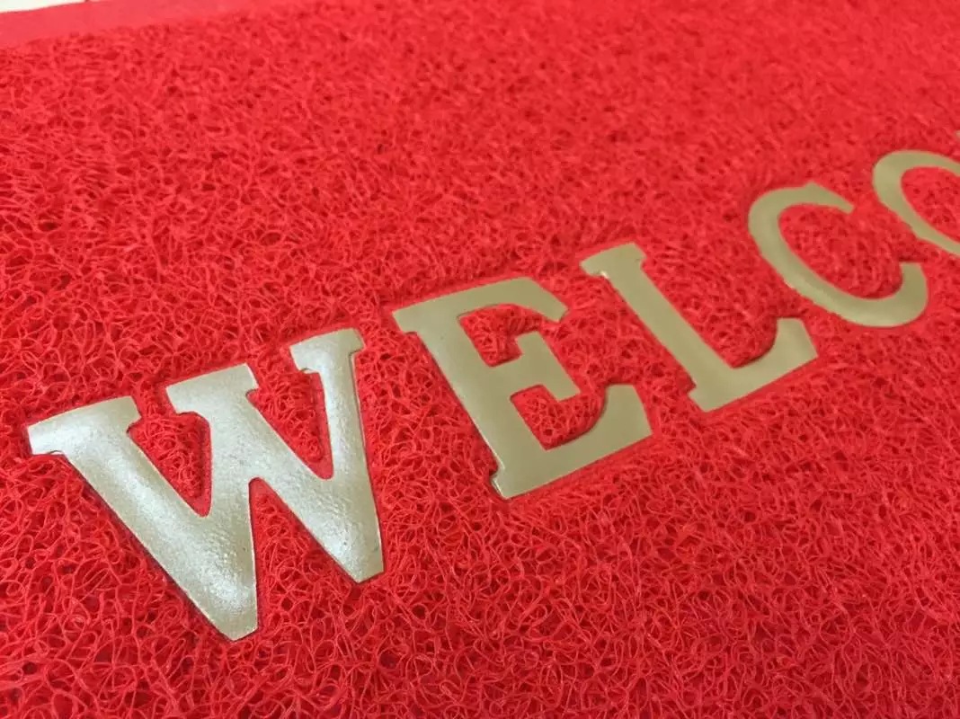 拉丝门口地垫英文WELCOME进门地毯饭店酒店迎宾脚垫丝圈防滑地垫详情14