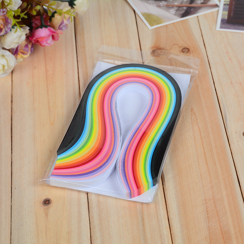 混色衍纸26色衍纸衍纸纸条5mm衍纸材料手工纸衍纸条批发详情1