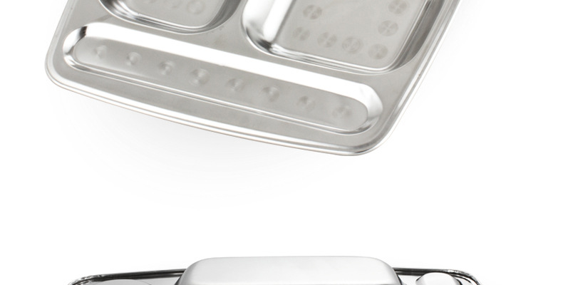 Best-selling 1.0 extra-thick stainless steel fast food plate, staff canteen lunch box, large five-compartment plate, school canteen tableware pic 29